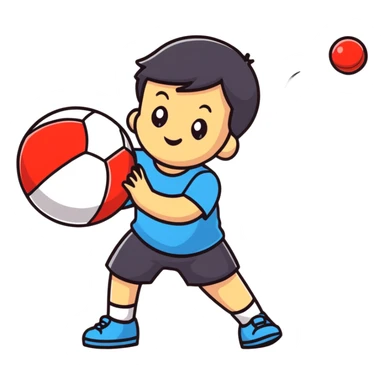 Kid playing with ball sticker