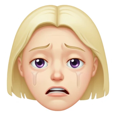 Face expressing physical pain with grimace and teary eye sticker