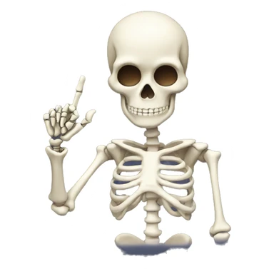 Skeleton pointing and giving ok sign sticker