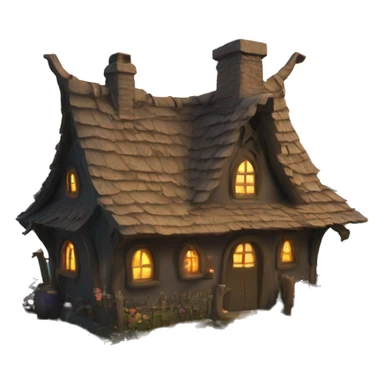 mystical witch cottage  sticker