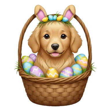 Golden Retriever Easter costume sticker