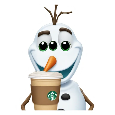 Olaf drinking Starbucks  sticker