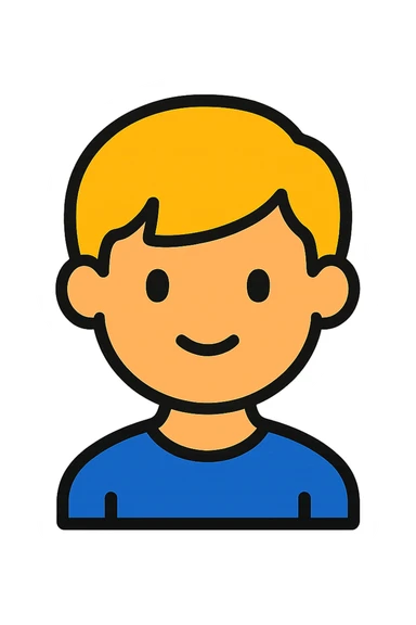 boy, color outline icon style sticker