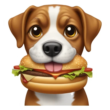Dog eating hamburguer  sticker