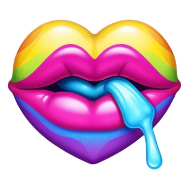 A psychedelic-colored sealed with a kiss mark sticker