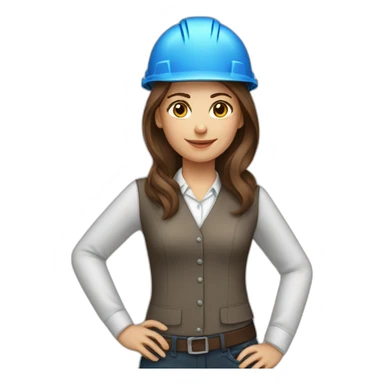 woman profession architect brown hair sticker