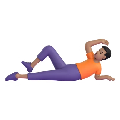 demotivated person with semi-bent legs, back posture sticker