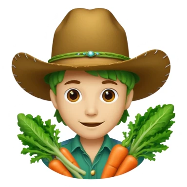green vegetable with a top cowboy hat sticker