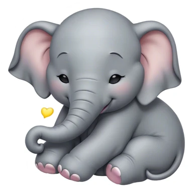 Meme-Worthy Cute Sleeping Elephant Portrait Emoji, Head resting peacefully with a contented smile, showcasing a massive, gentle build and a luxuriously soft gray hide, eyes shut in a serene, restful nap, Simplified yet hilariously adorable features, highly detailed, glowing with a soft, drowsy light, high shine, relaxed and utterly lovable, stylized with an air of playful laziness, bright and heartwarming, soft glowing outline, capturing the essence of a comically sleepy elephant, so meme-worthy it feels like it could instantly become the next viral sensation of adorable slumber! sticker