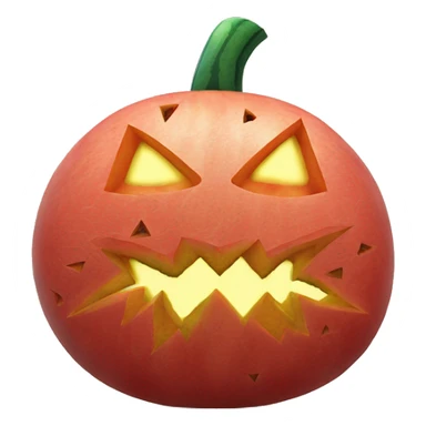 The image features a carved watermelon resembling a Halloween jack-o'-lantern. It has triangular eyes, a triangular nose, and a jagged mouth, illuminated from within. sticker
