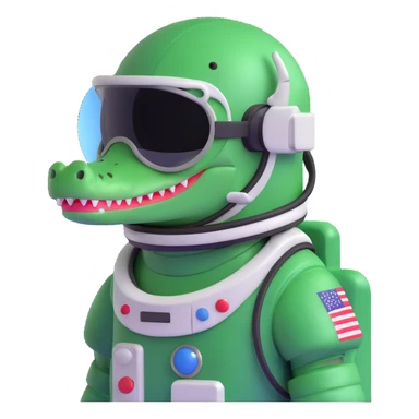 crocodile astronaut with helmet sticker