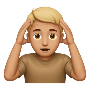 emoji face putting his hands on his ears, expressive, no text sticker