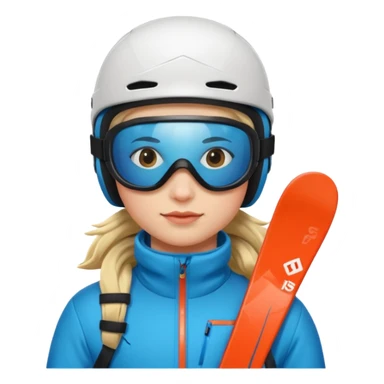 Skier with goggles sticker