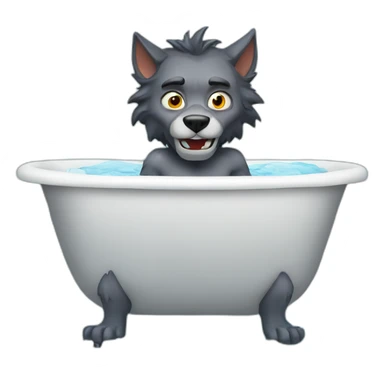 Werewolf in a bathtub sticker