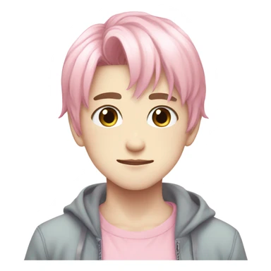 Cute Anime Pastel Boy, pink pastel clothes, straight hair sticker