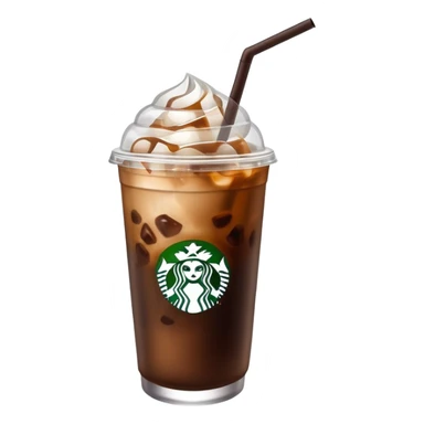 Starbuck ice coffee with ice cubes sticker