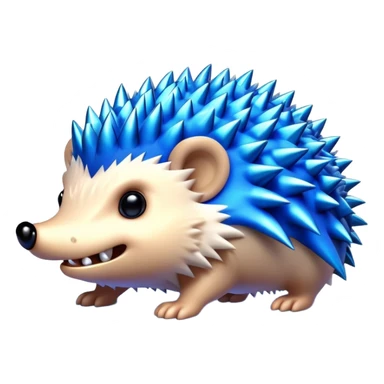 an electric hedgehog with sharp teeth, metal spikes, and strong fangs sticker
