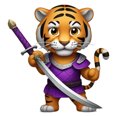 Purpel Tiger with sword sticker