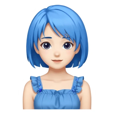 pixel somehow produce anime girl with blue hair sticker