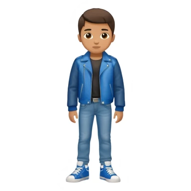 Boy in leather jocket, full body, different colors leather jocket, close up sticker