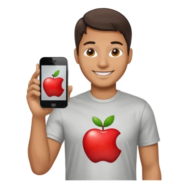 apple phone man team  with apple logo sticker