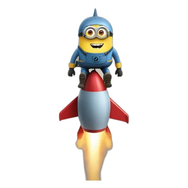 minion riding on a rocket sticker