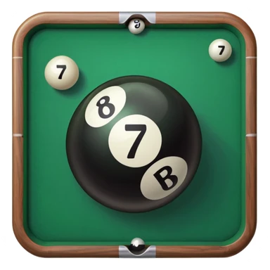 Pool table back ball with the number 7  sticker