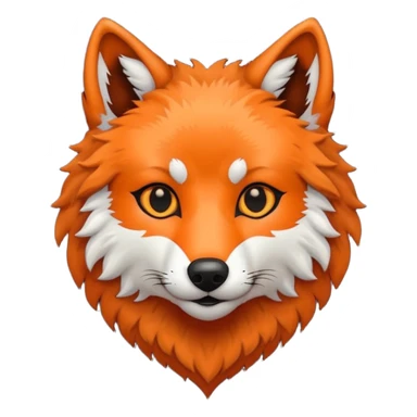 cute dark orange and black wolf head inside heart sticker