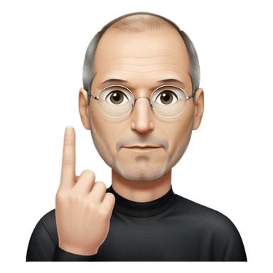 Steve jobs with the middle finger sticker