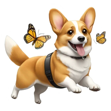 Corgi riding a butterfly  sticker
