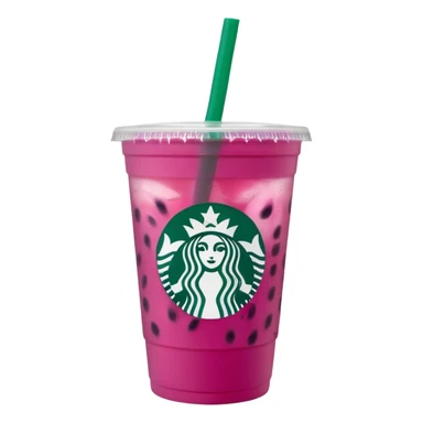 Starbucks dark pink dragonfruit refresher.  opaque lid!! starbucks logo. sticker