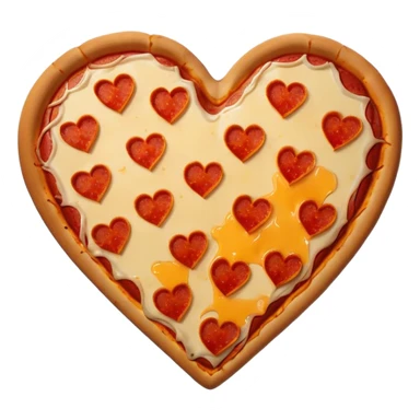 pizza in the shape of a broken heart for Valentine's Day sticker