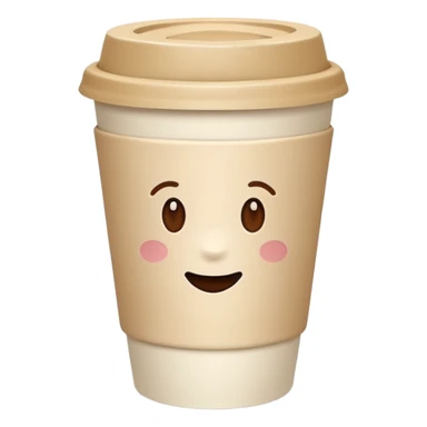 ivory colored paper coffee cup with beige lid sticker