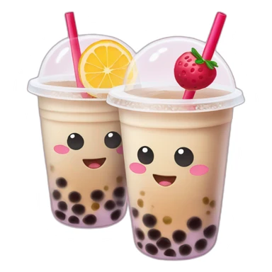 Two bubble tea fans sticker