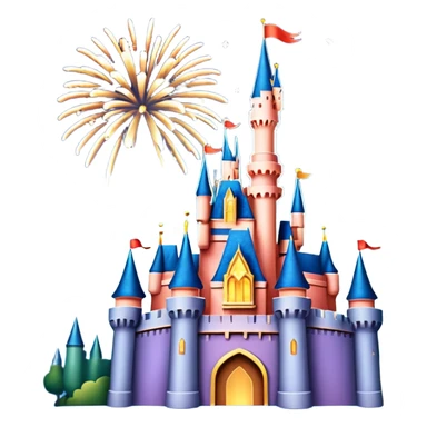 disney castle with fireworks sticker