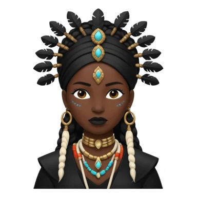 white shaman woman black clothes black accesories  sticker