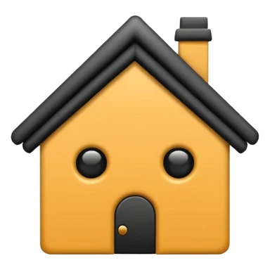 simple emoji icon of a house tied into a small knot, minimal, clean lines, single color, white background sticker