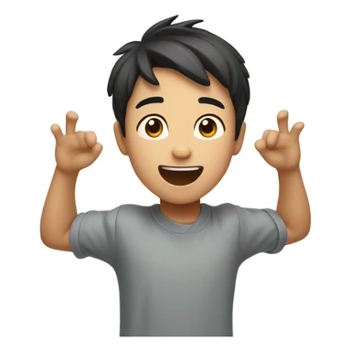 Asian boy falling down sticker