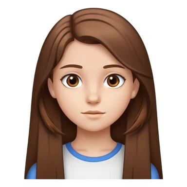 Une fille de 14 ans cheveux brun et mis long lisse   sticker