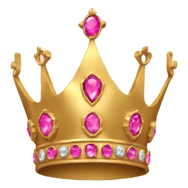 Gold crown with pink jewel sticker