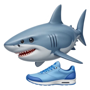 Shark whit blue shoes  sticker