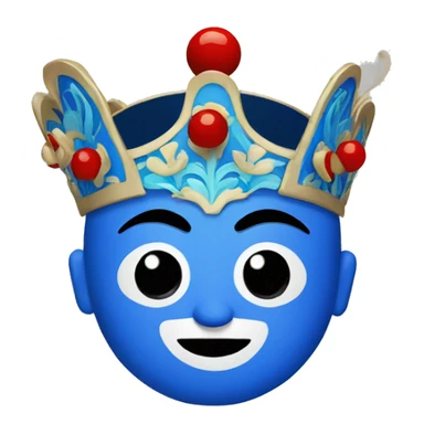 Blue Peking Opera Head Crown sticker