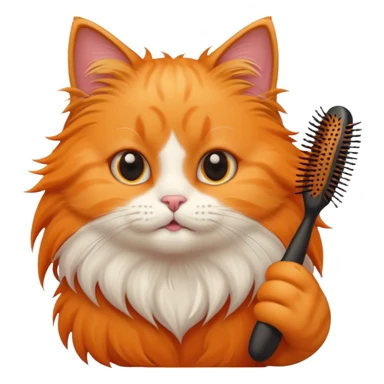 Cute cat brushing hair sticker