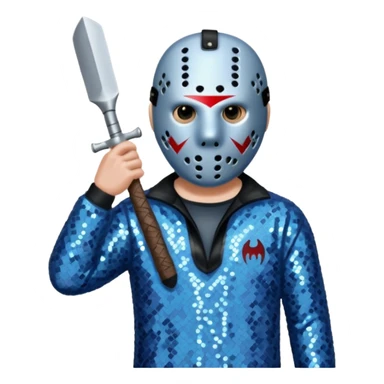 Jason Voorhees with blue grey sequin outfit  sticker