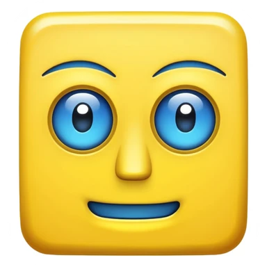 geometery dash square yellow body blue face square mouth and eyes sticker