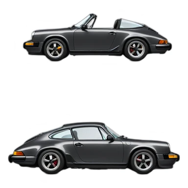 Porsche 911 dark gray side view sticker