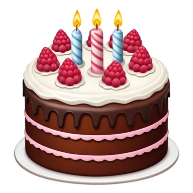 Chocolate Birthday Cake with raspberries sticker