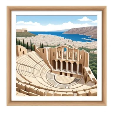 Odeon of Herodes Atticus Landmark Emoji – Depicting the ancient stone amphitheater on the Acropolis slopes. sticker