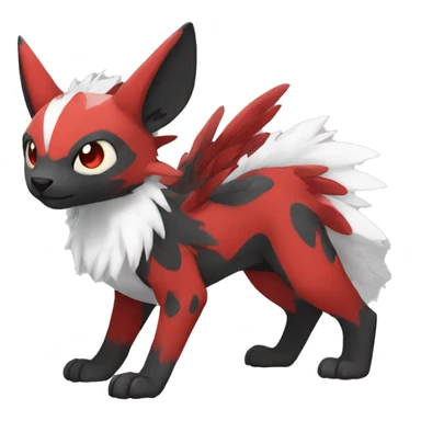 Cute cool black red white animal hybrid Fakemon full body sticker