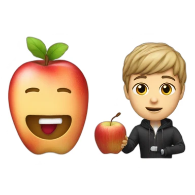 Justin Bieber en train de manger une pomme sticker
